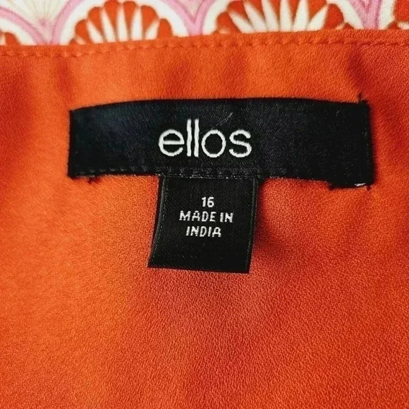 Ellos Red Pink Print Boho Maxi Dress - Picture 6 of 13